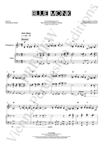 Blue Monk – sample page - vibraphone & piano