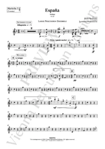 España – sample page - percussion ensemble