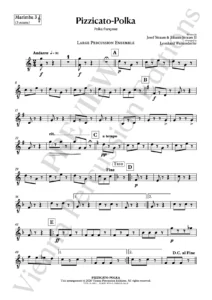 Pizzicato-Polka – sample page - percussion ensemble